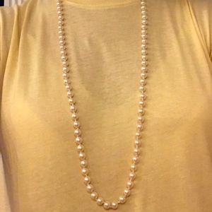 2/$10 Long Faux Pearl Necklace
